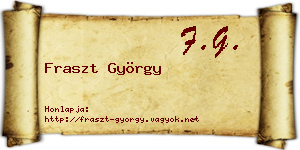 Fraszt György névjegykártya